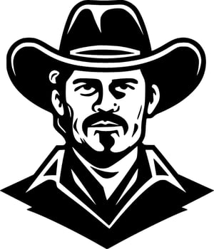 Western, Black and White Vector illustration