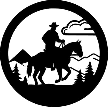Western - Minimalist and Flat Logo - Vector illustration