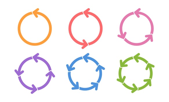 Set of cycle arrows. Vector illustration.