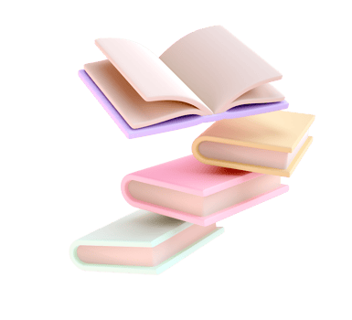 3D Stack of Books falling down in air and one open book Icon. isolated transparent png. Render Educational Literature. Reading Education back to school concept png
