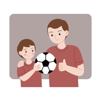 father playing with son happy father's day set vector