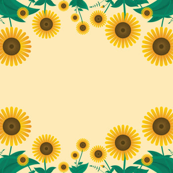sunflower frame border vector illustration