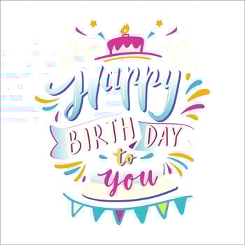 Stylish , fashionable  and awesome birthday quotes typography  illustrator vector