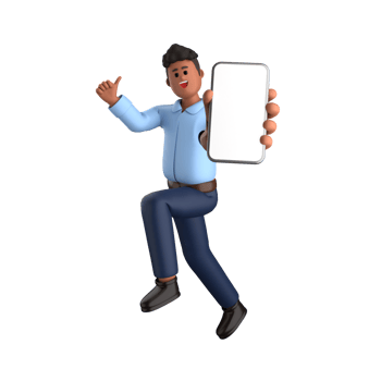 3d businessman executive pose and standing with mobile phone isolated on transparent background, 3d rendering png