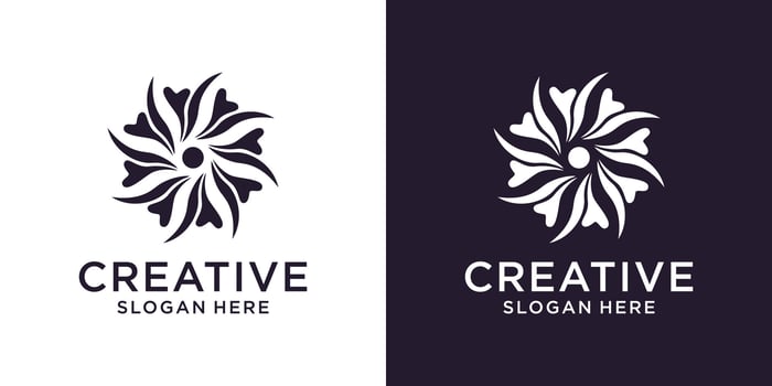 Floral ornament beauty logo design abstract vector