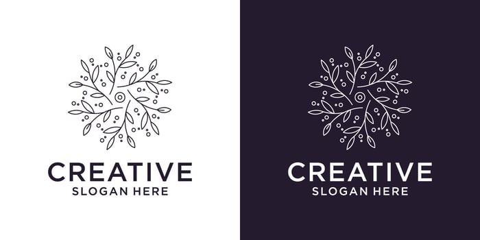 Floral ornament beauty logo design abstract vector
