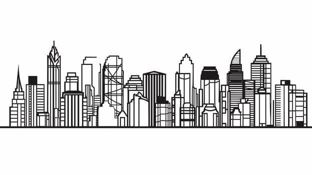 Horizon Illuminated Explore Our Captivating City Skyline Banner, Showcasing Urban Splendor and Architectural Marvels vector