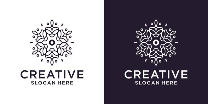 Floral ornament beauty logo design abstract vector