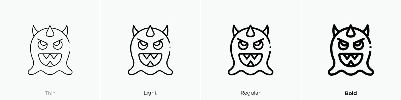 enemy icon. Thin, Light, Regular And Bold style design isolated on white background vector