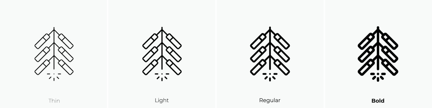 firecracker icon. Thin, Light, Regular And Bold style design isolated on white background vector