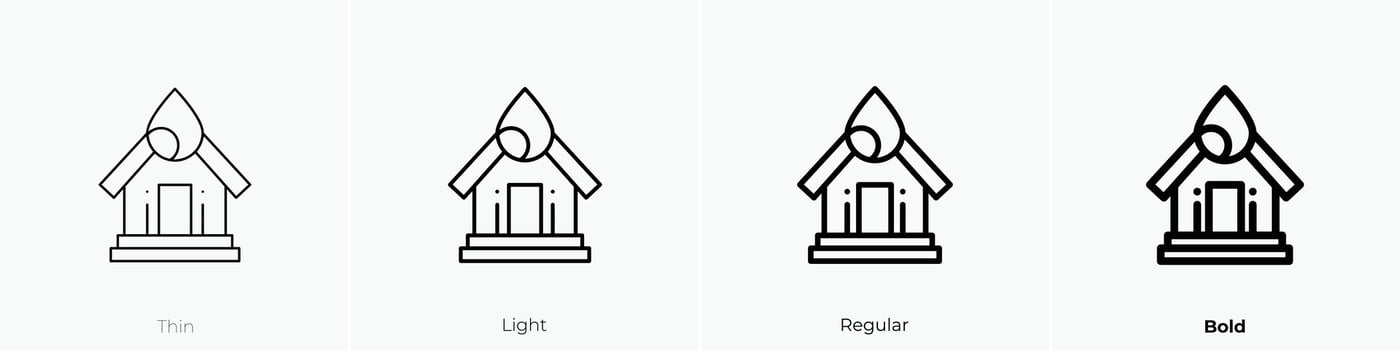 flood icon. Thin, Light, Regular And Bold style design isolated on white background vector