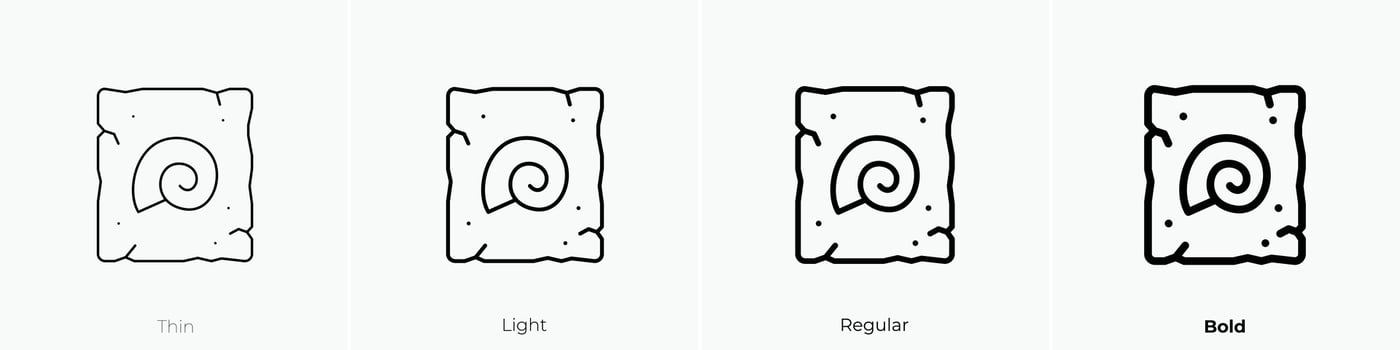fossil icon. Thin, Light, Regular And Bold style design isolated on white background vector