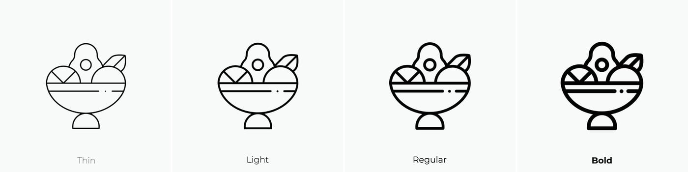 fruits icon. Thin, Light, Regular And Bold style design isolated on white background vector