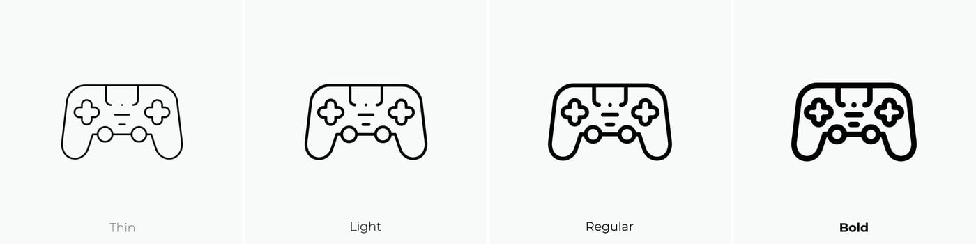 game console icon. Thin, Light, Regular And Bold style design isolated on white background vector
