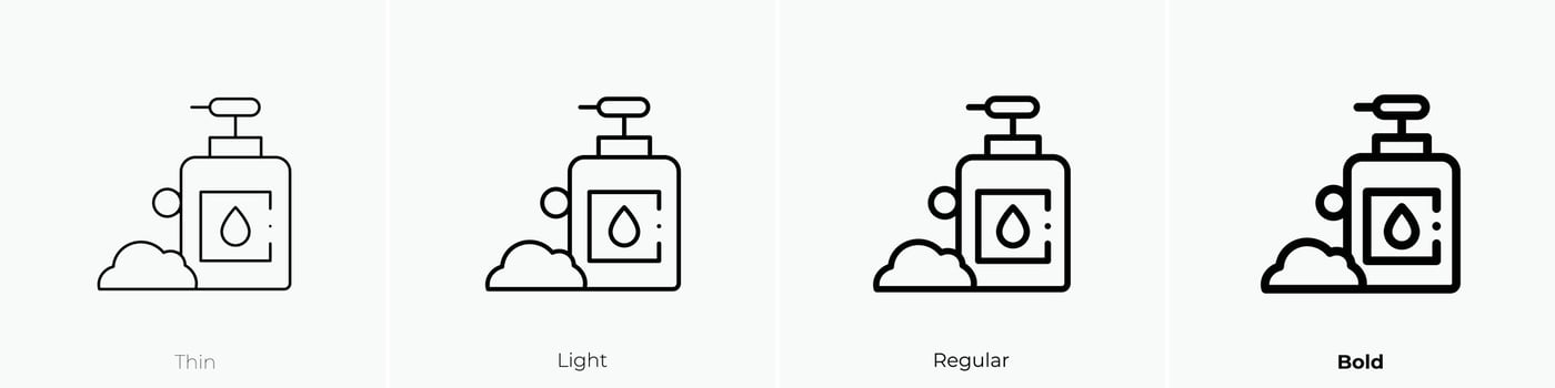 hand soap icon. Thin, Light, Regular And Bold style design isolated on white background vector