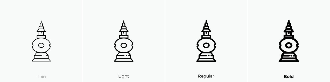 hangzhou icon. Thin, Light, Regular And Bold style design isolated on white background vector