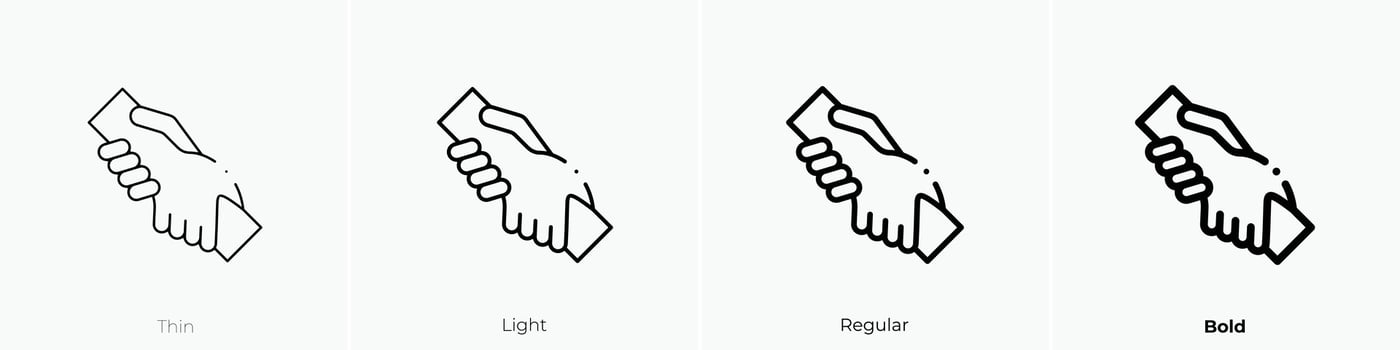 helping hand icon. Thin, Light, Regular And Bold style design isolated on white background vector