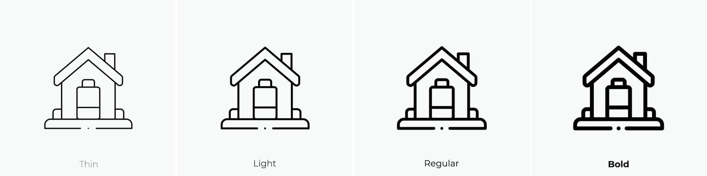 house icon. Thin, Light, Regular And Bold style design isolated on white background vector
