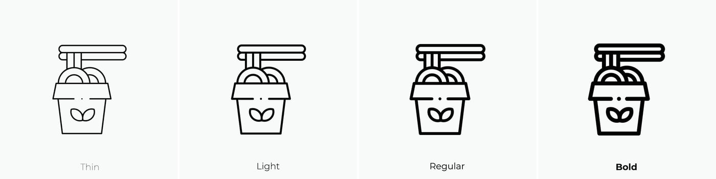 instant noodles icon. Thin, Light, Regular And Bold style design isolated on white background vector