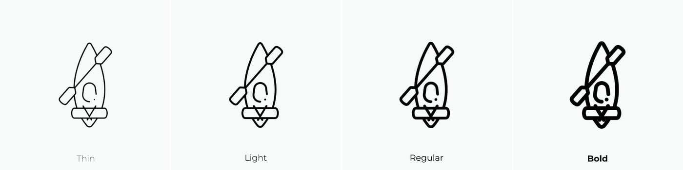kayak icon. Thin, Light, Regular And Bold style design isolated on white background vector