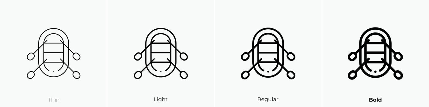 lifeboat icon. Thin, Light, Regular And Bold style design isolated on white background vector