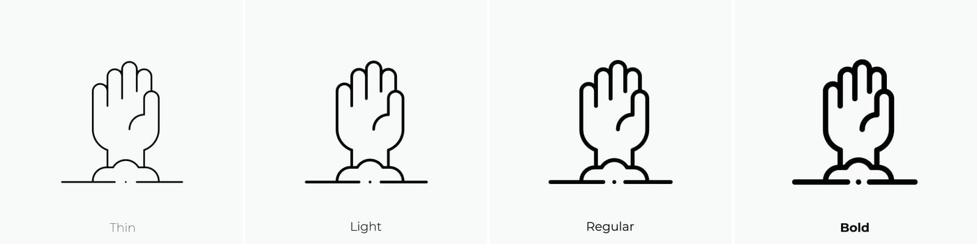 living dead icon. Thin, Light, Regular And Bold style design isolated on white background vector