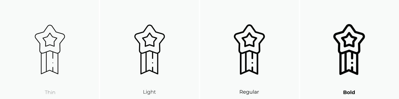 medal icon. Thin, Light, Regular And Bold style design isolated on white background vector