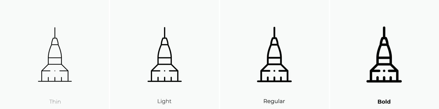mole antonelliana icon. Thin, Light, Regular And Bold style design isolated on white background vector