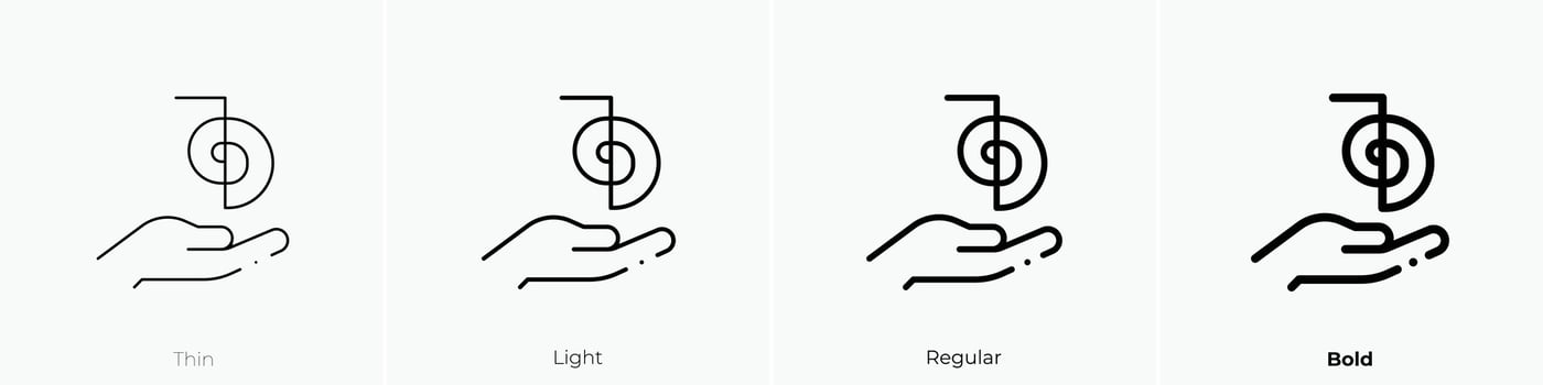 reiki icon. Thin, Light, Regular And Bold style design isolated on white background vector