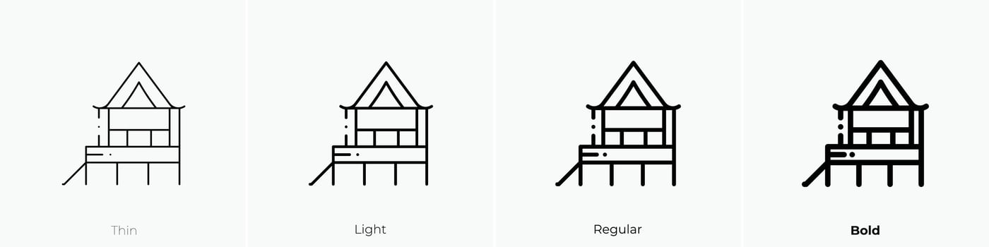 stilts icon. Thin, Light, Regular And Bold style design isolated on white background vector
