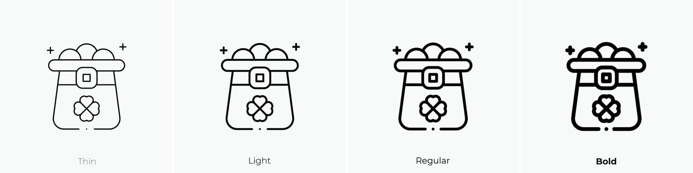 top hat icon. Thin, Light, Regular And Bold style design isolated on white background vector