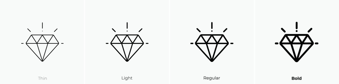 value icon. Thin, Light, Regular And Bold style design isolated on white background vector