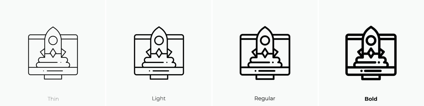 virtual reality icon. Thin, Light, Regular And Bold style design isolated on white background vector