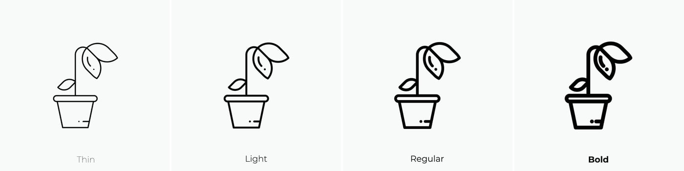 withered icon. Thin, Light, Regular And Bold style design isolated on white background vector