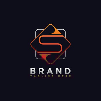 Initial letter S thin infinity simple logo design vector