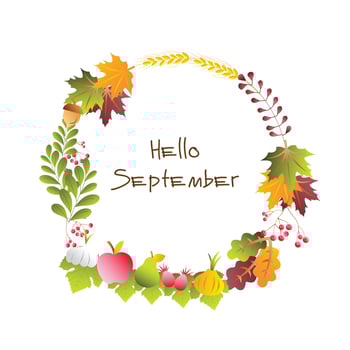 Fall wreath poster vector