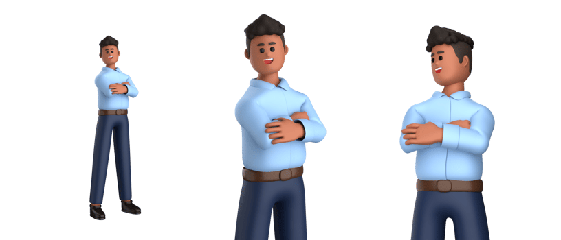3d businessman executive pose isolated on transparent background, 3d rendering png