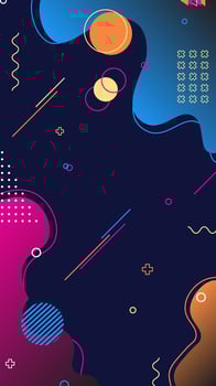 Stylish dark background with bright Memphis-style elements. Template for text placement. Template is suitable for Instagram stories and other social networks vector