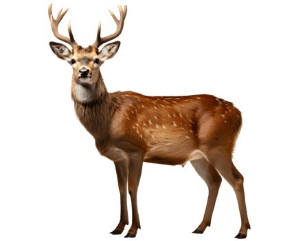wild deer isolated on transparent background ,deer isolated cut out ,generative ai png