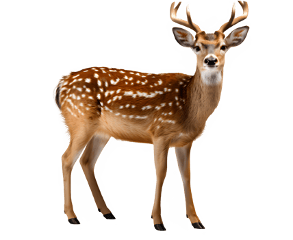 wild deer isolated on transparent background ,deer isolated cut out ,generative ai png
