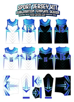 Blue Arrow Jersey Design Sportswear Pattern Template vector