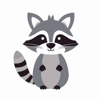 Raccoon Vector Cute Raccoon Cartoon Symbol