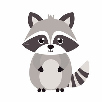 Raccoon Vector Cute Raccoon Cartoon Symbol