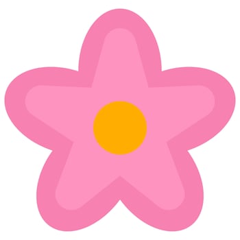 pink flower icon with five petals vector
