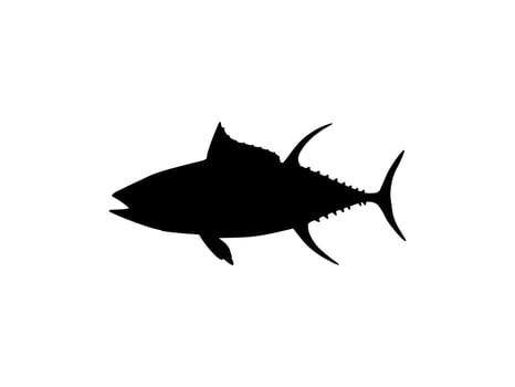 Flat Style Silhouette of the Tuna Fish, can use for Logo Type, Art Illustration, Pictogram, Website or Graphic Design Element. Vector Illustration