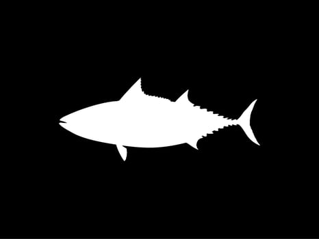 Flat Style Silhouette of the Tuna Fish, can use for Logo Type, Art Illustration, Pictogram, Website or Graphic Design Element. Vector Illustration
