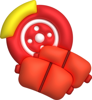 3d illustration brake and disc brake parts symbol icons safety symbol. png