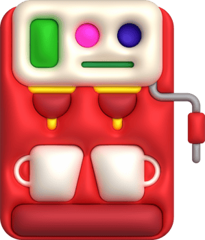 3d illustration Coffee maker machine for making coffee cappuccino and espresso. png
