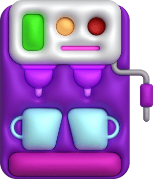 3d illustration Coffee maker machine for making coffee cappuccino and espresso. png