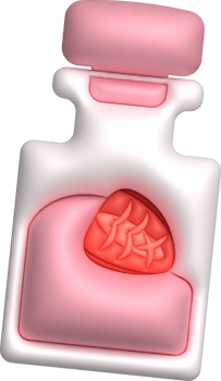 3d illustration condiment jar with strawberries inside. used for cooking. minimal style. png